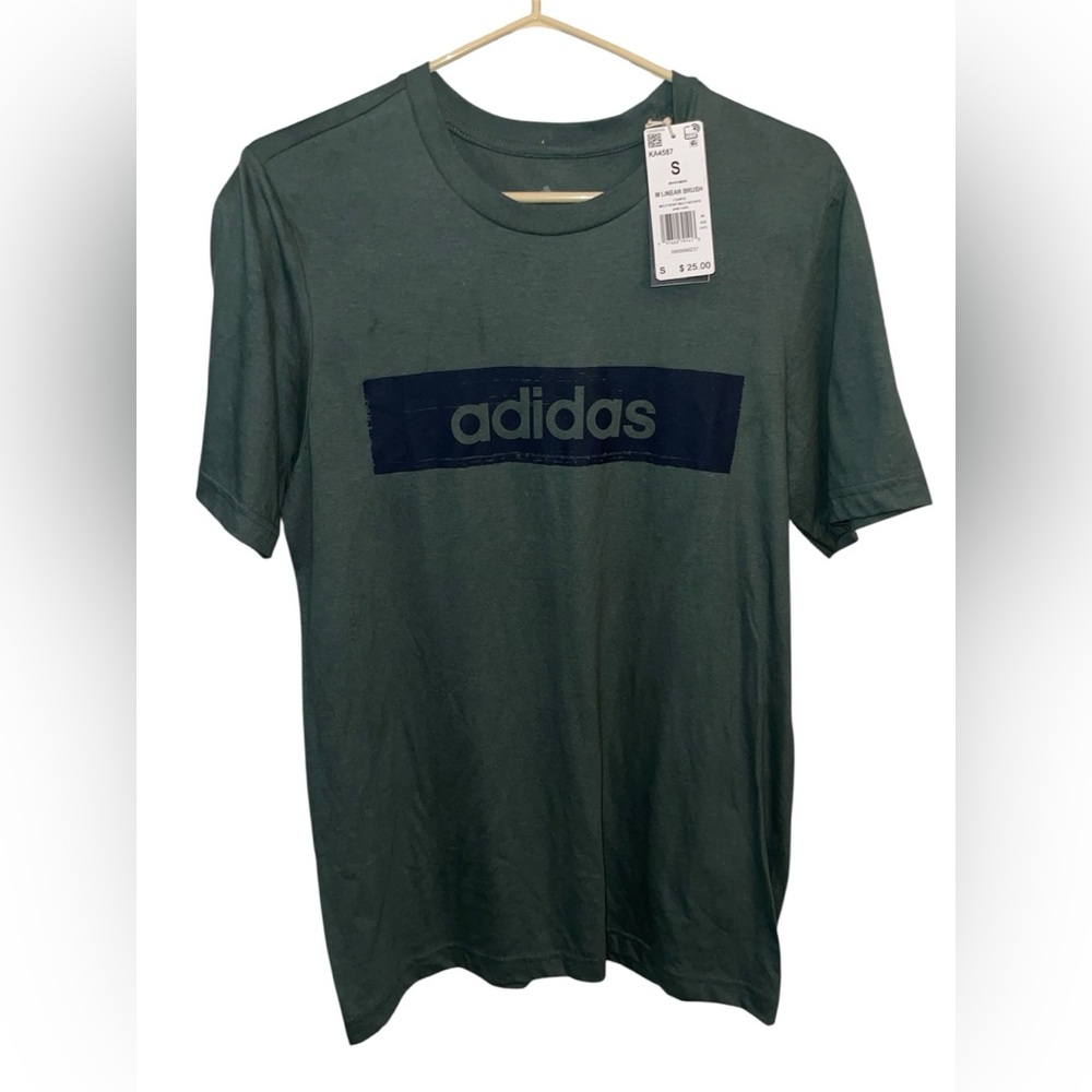 Adidas Green Short Sleeve Tee Classic Crew Neck